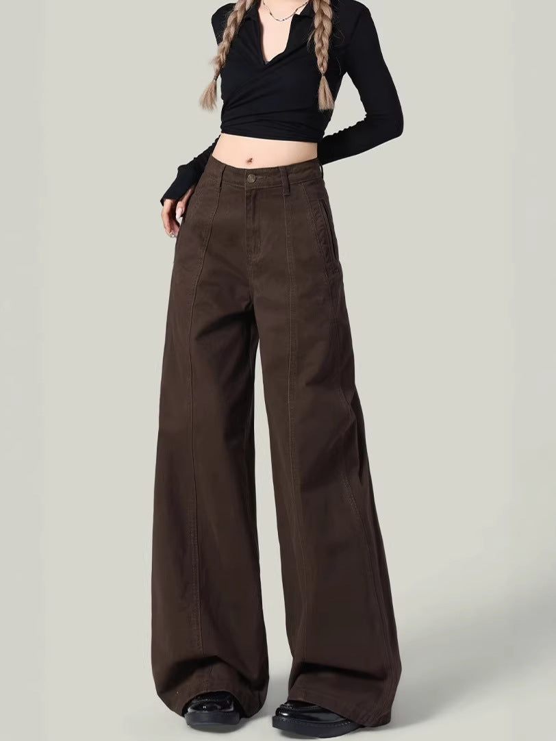 Women's Spring Loose Straight-leg Denim Wide-leg Pants