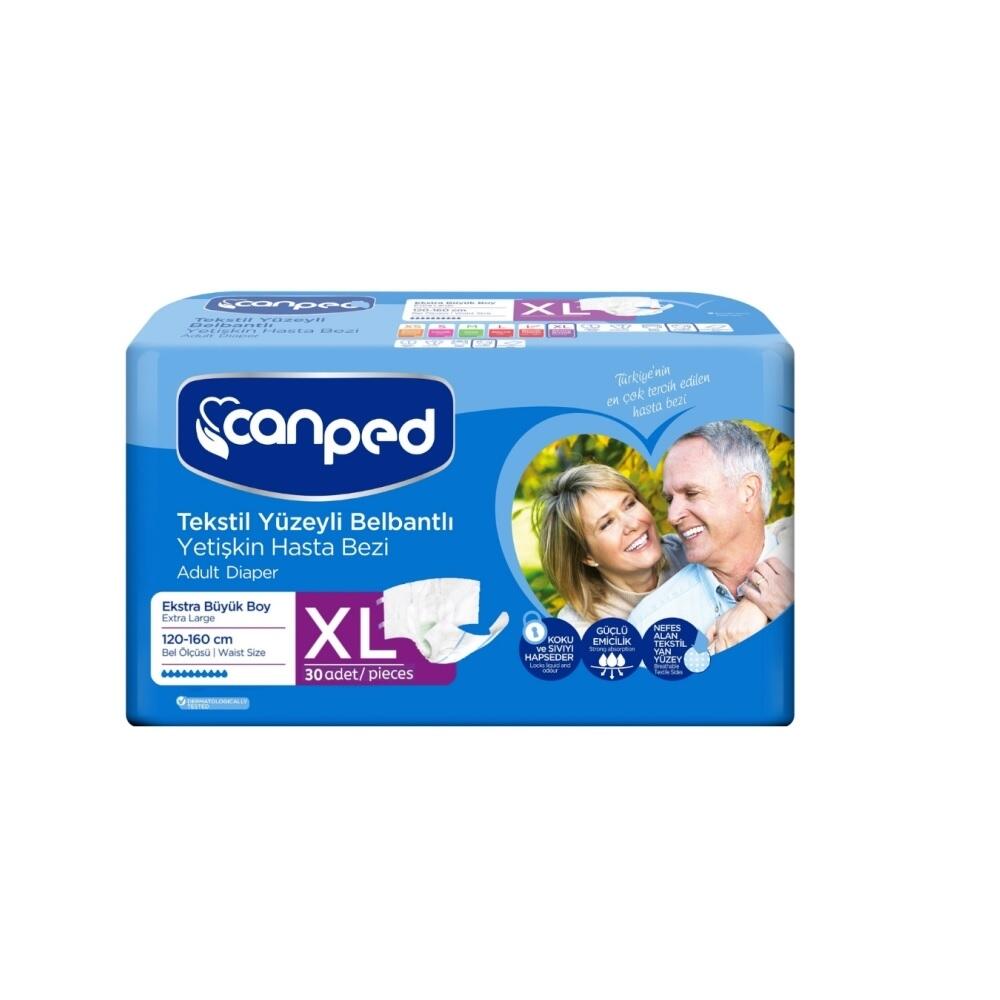 Canped Extra Large Adult Diapers with Textile Surface 30 Count