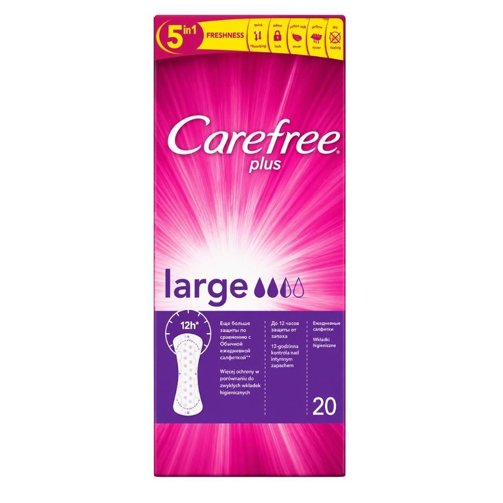 Carefree Mini Pantyliners Large for Daily Comfort 20 Count