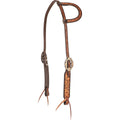 Cashel Two-Toned Floral Tooled Leather Slip Ear Headstall