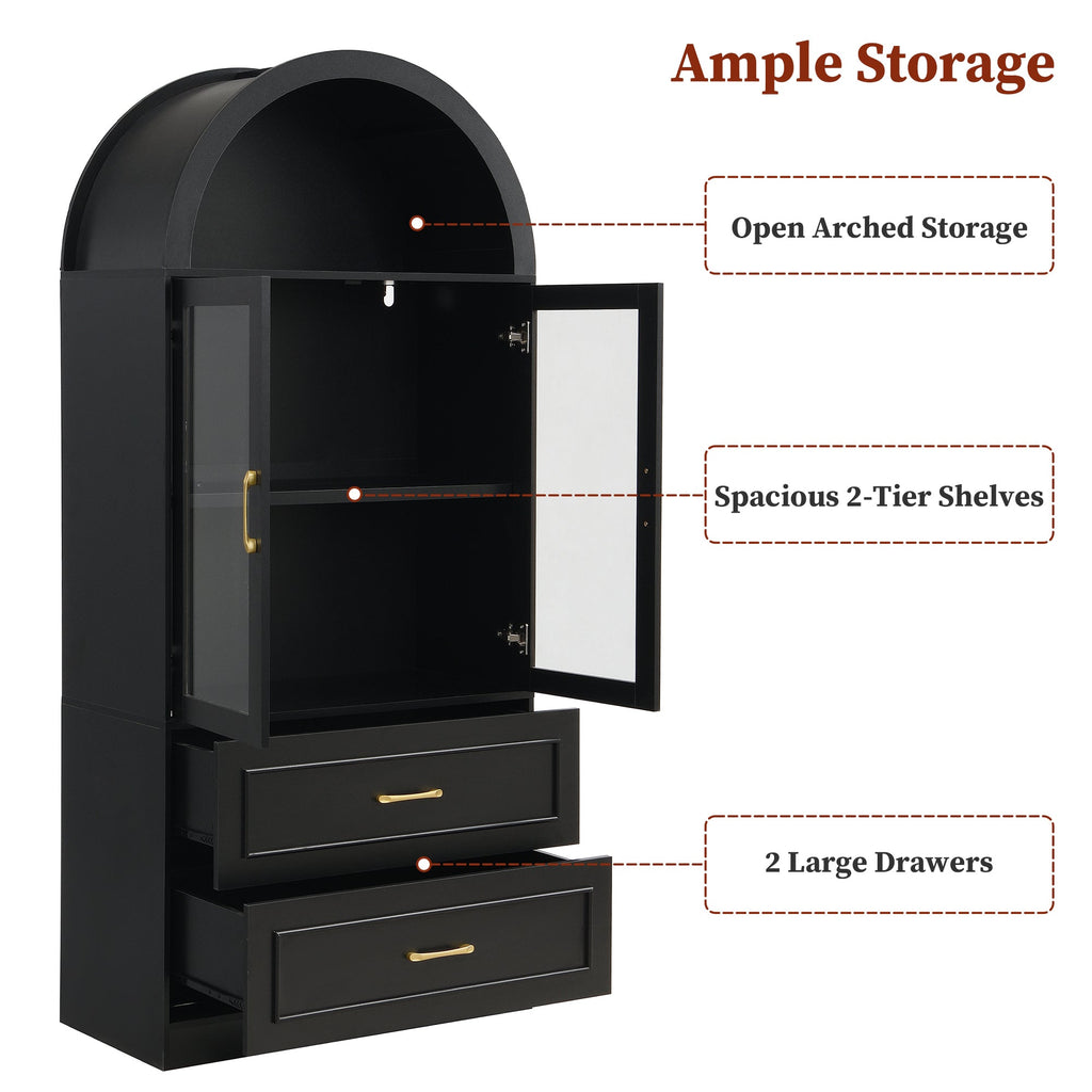 Modern Minimalist Arched Top Storage Cabinet