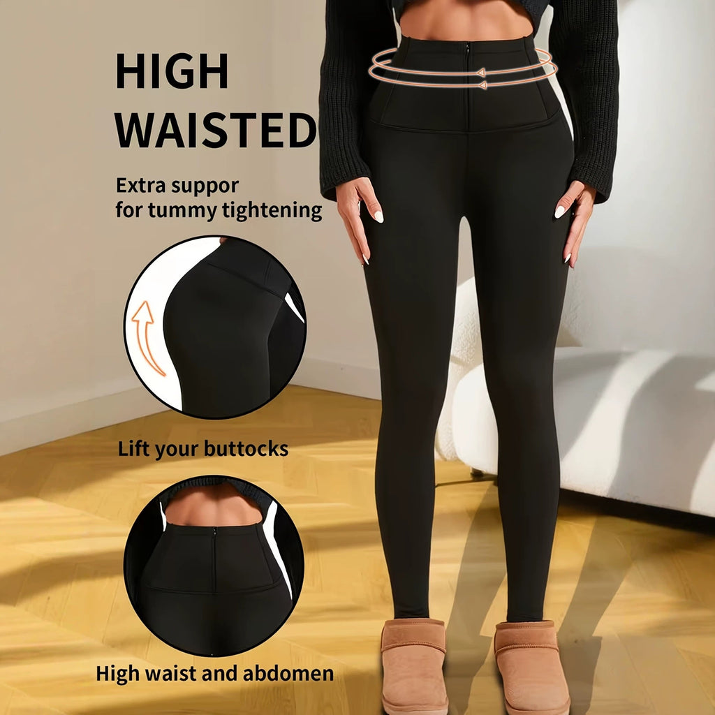 Zip-front Tummy-control Shark Pants For Women