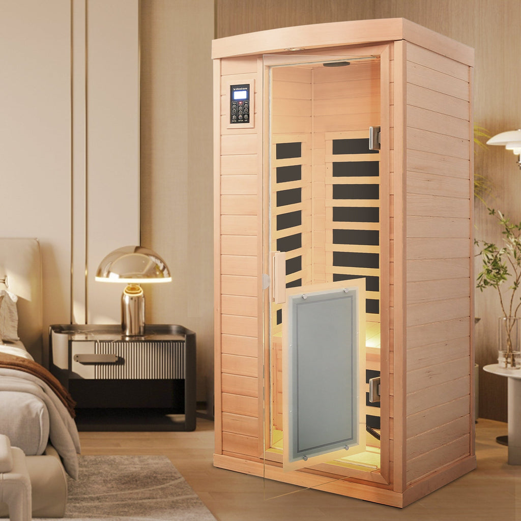 Low EMF Hemlock Wood Far-Infrared Indoor Sauna Room