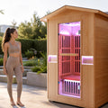 2000W Canadian Hemlock Double Outdoor Far Infrared Sauna