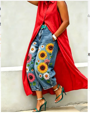 Polyester Wide-leg Pants