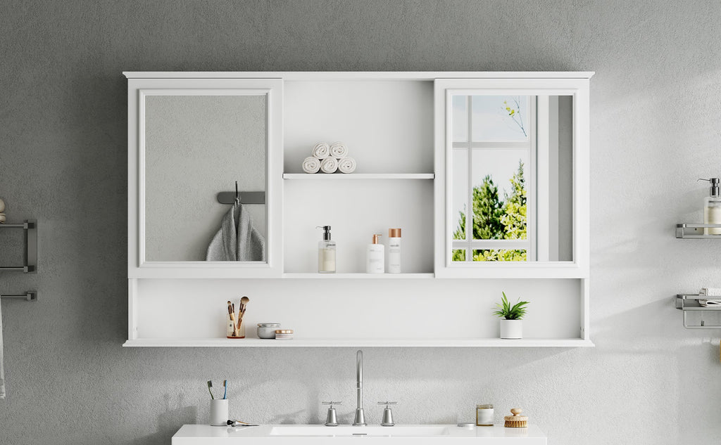 60" Wall-Mounted Bathroom Medicine Cabinet with Mirrors