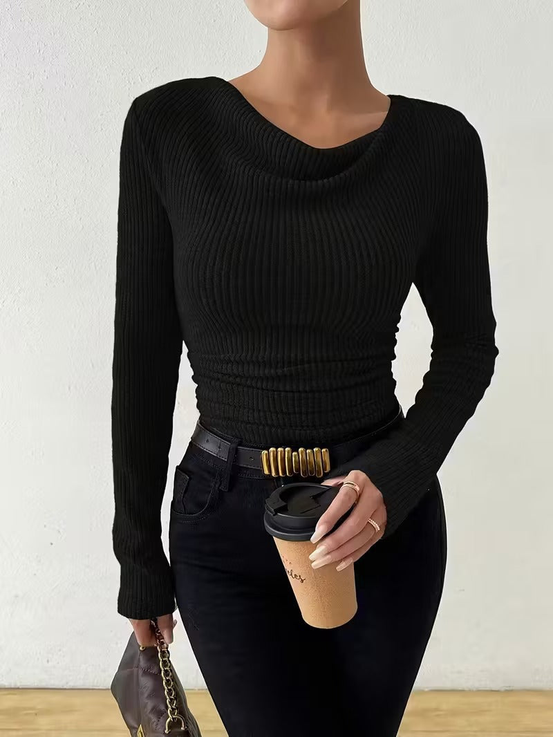Cross Border European And American Women S Fashion 2026 Fall Winter Best Sellers Solid Color Sweaters Women's Long Sleeve Knit Tops  Casual Tops