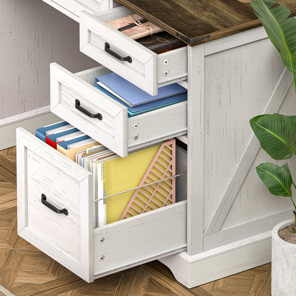 58" Farmhouse Executive Desk Modern Computer Desk