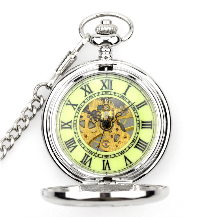 Retro Hollow Mechanical Flip-Open Pocket Watch