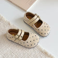2026 Spring & Autumn New Kids Forest Style Polka Dot Leather Shoes, Korean Style Girls Shallow Mouth Princess Shoes, Soft Sole Casual Flats