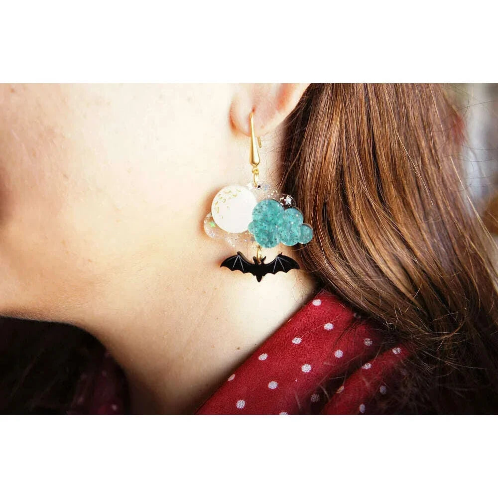 Cloud with Bats Halloween Earrings by Laliblue | PRE-ORDER SHIPS IN 2-3 WEEKS