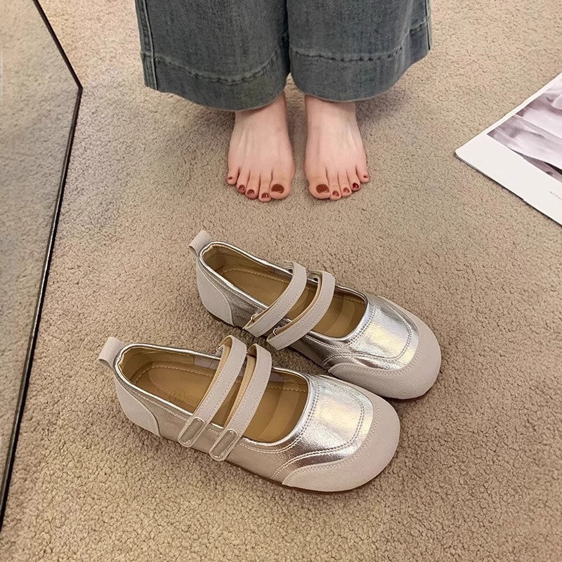 2026 New Princess Style Girls Leather Shoes, Soft Sole Flat Shoes For Spring Autumn, Silver Loafers Kids Dress Matching Shoes