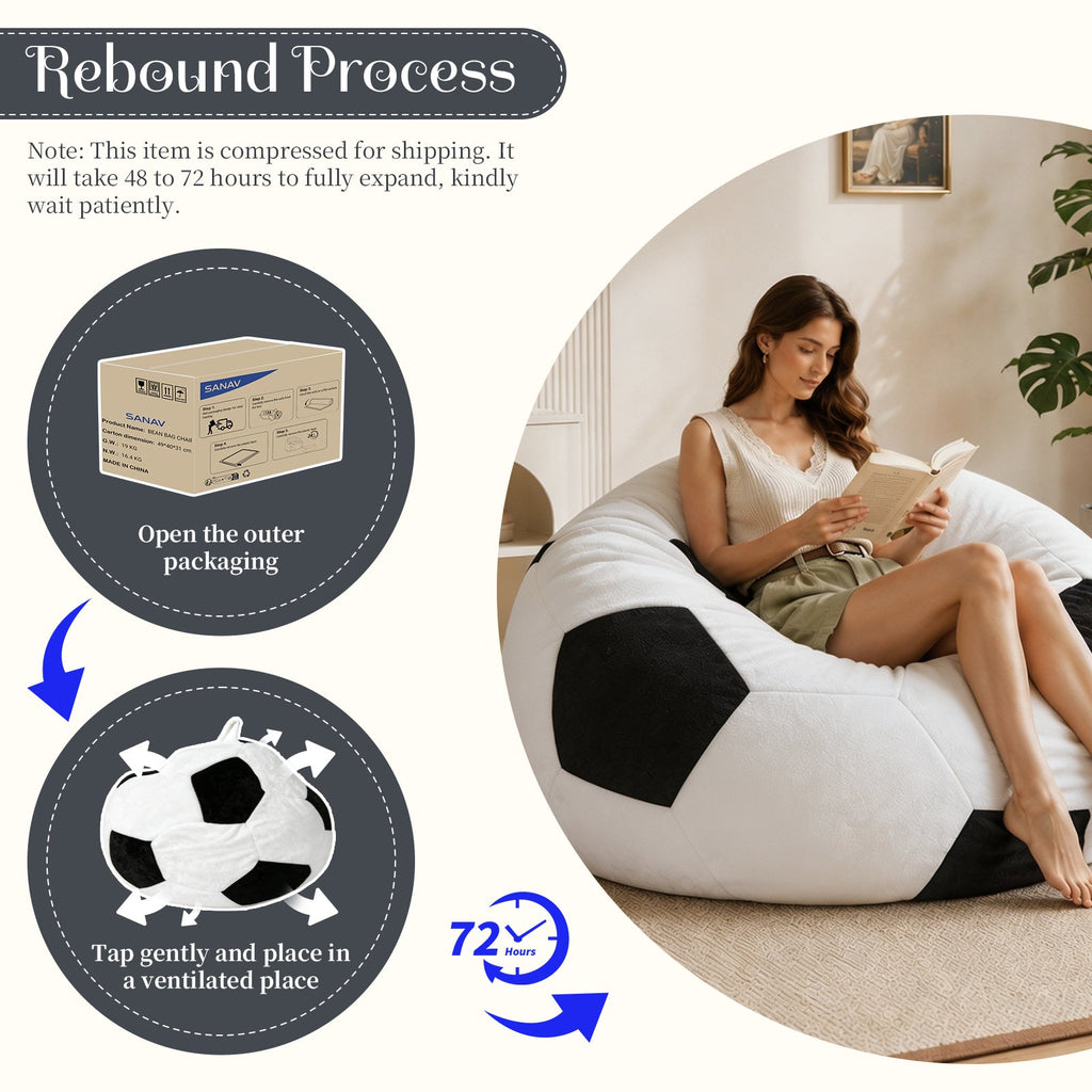 Big Soccer-Shaped Bean Bag Chair