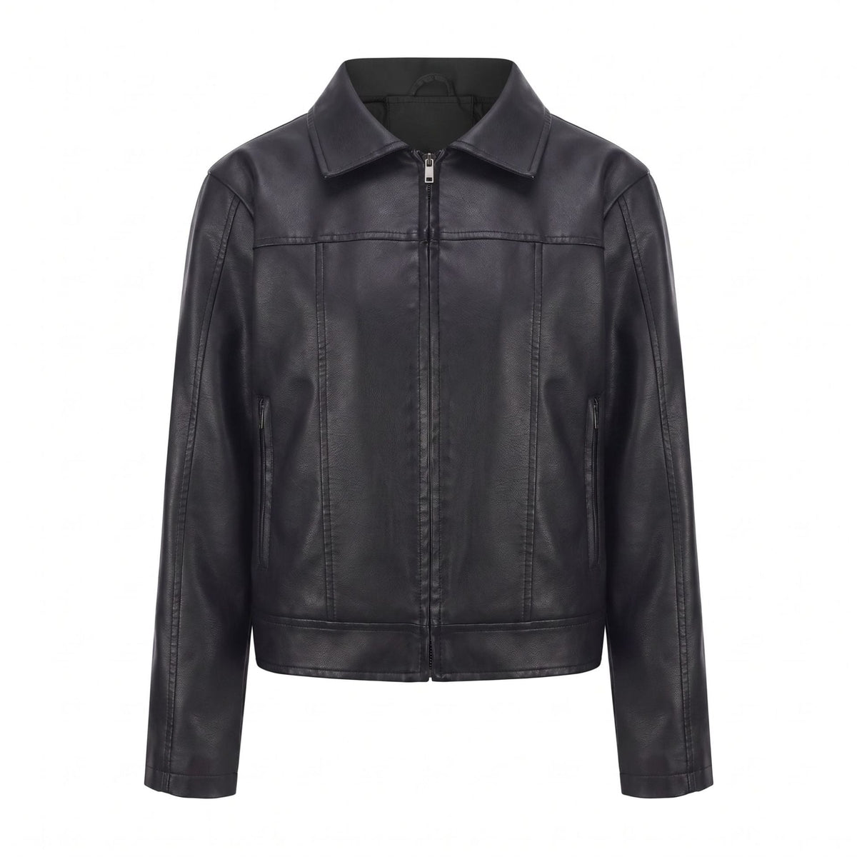 26 New Autumn And Winter Leather Women's Long Sleeve Thin European Size Coat Fashion Casual Zipper Jacket Cross-border Women's 118
