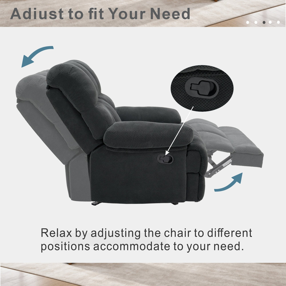 Modern Manual Rocker Recliner Chair