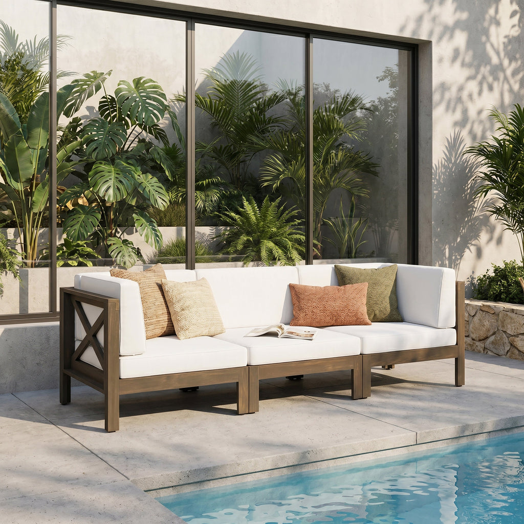 Brava X-Back 3 Seater Outdoor Sectional Sofa Set