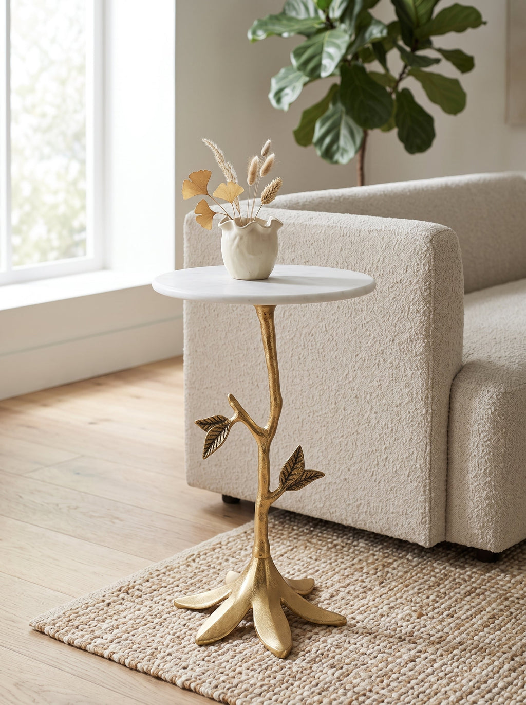 14x14x23.6" Leafy Branch Side Table