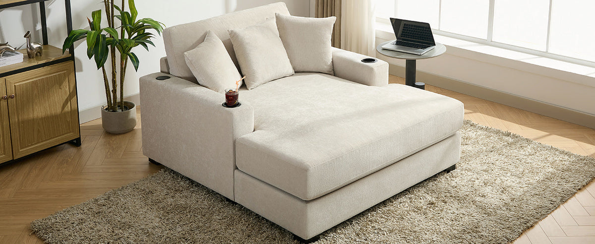 55" Oversized Chaise Lounger