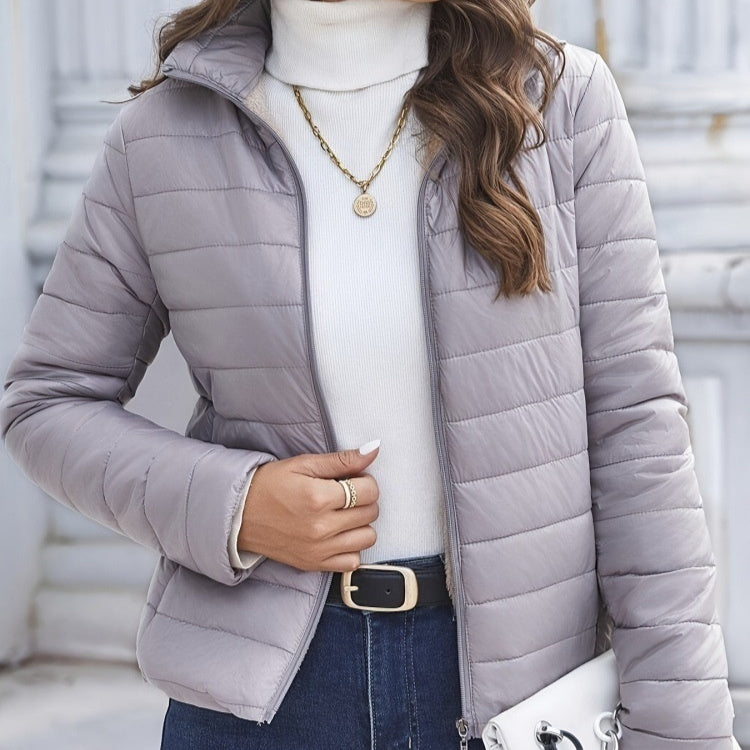 Womens Mid-Length Warm Hooded Cotton Coat In Lambswool
