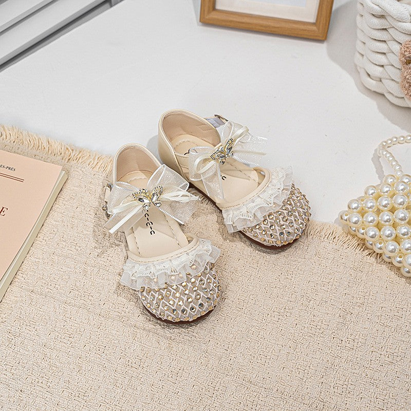 2026 Summer New Girls Woven Closed-Toe Sandals, Soft Sole Anti-Collision Lightweight Princess Performance Sandals For Kids