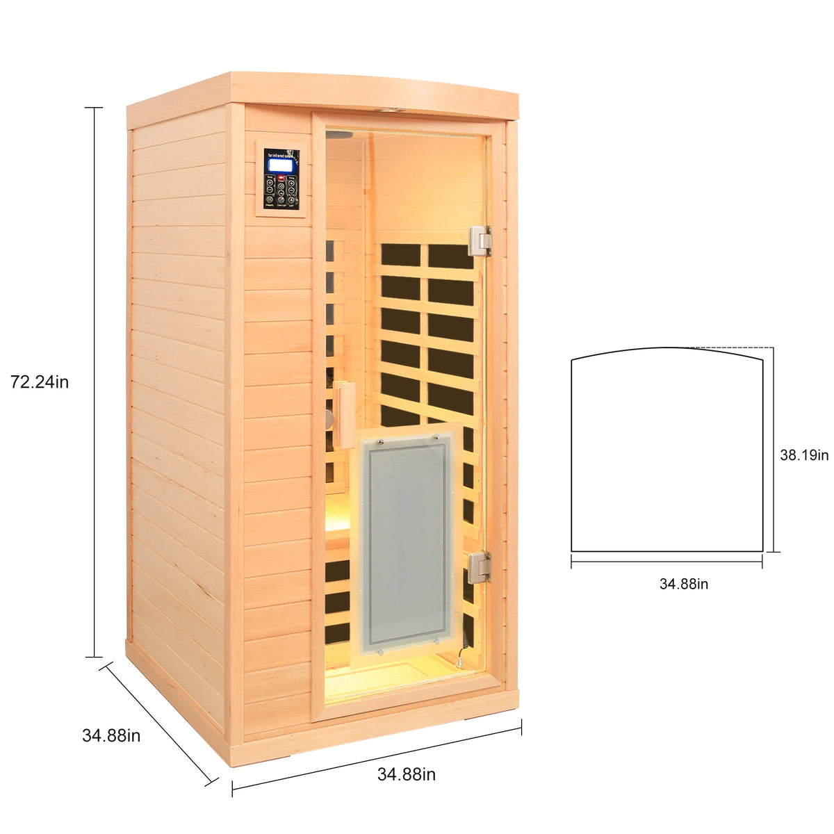 Low EMF Hemlock Wood Far-Infrared Indoor Sauna Room
