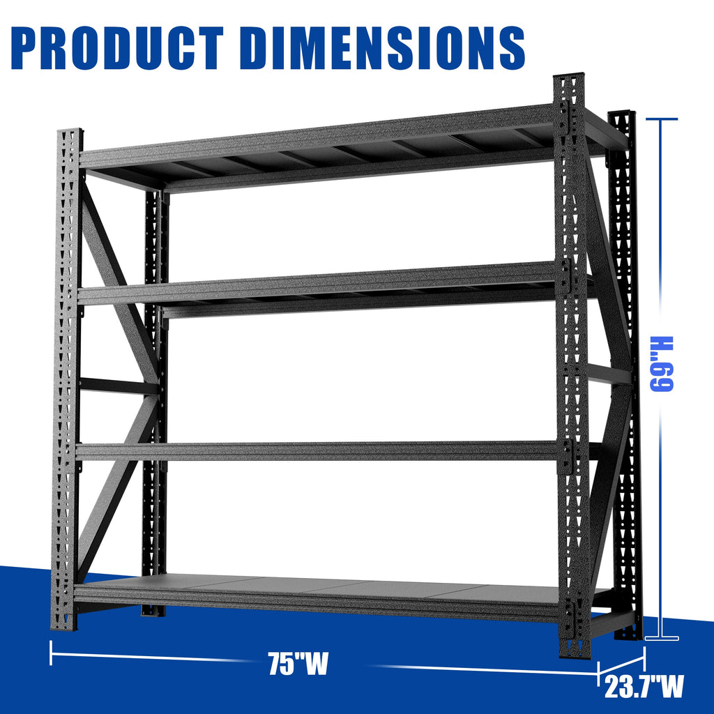 Heavy Duty Garage Shelving 6000LBS, Extra Wide Metal Adjustable Shelves