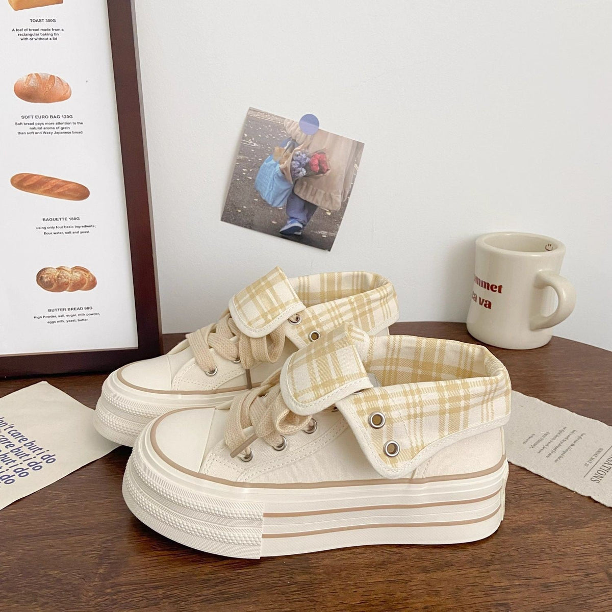 2025 New Korean Style Women's Platform Canvas Shoes, Two Ways To Wear, Summer Thin Breathable High-Top Casual Sneakers