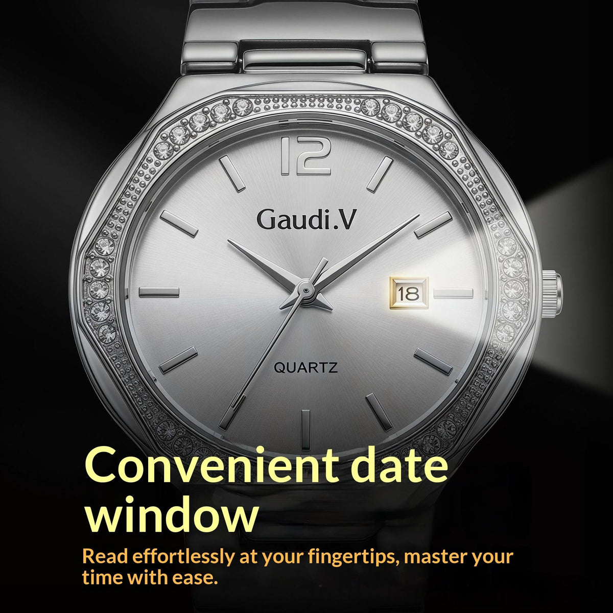 Diamond-Encrusted Business Quartz Watch For Men And Women