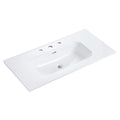 Integrated Glossy White Ceramic Bathroom Sink