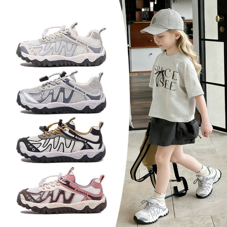 2026 New Kids Mesh Sneakers, Boys Outdoor Hiking Non-slip Running Shoes, Girls Dad Sneakers