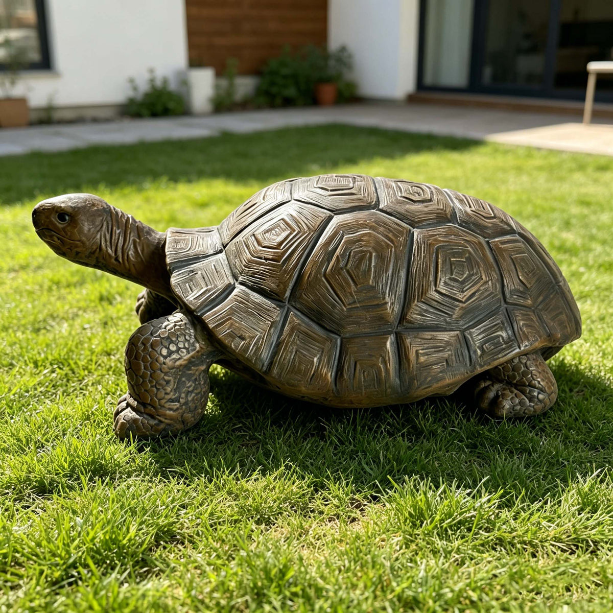 Realistic Tortoise Figurine - 30.51" Long Resin Turtle Statue