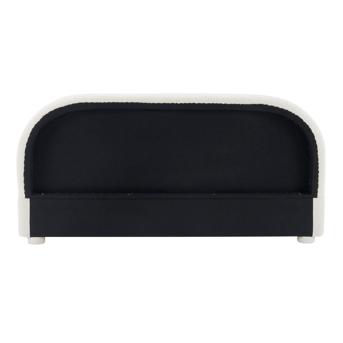Cream Style Fabric Upholstered King Bed