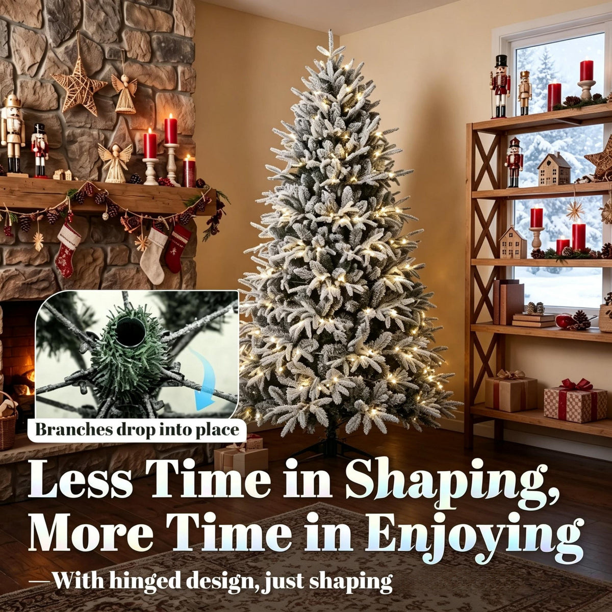 Pre-lit Flocked Christmas Tree
