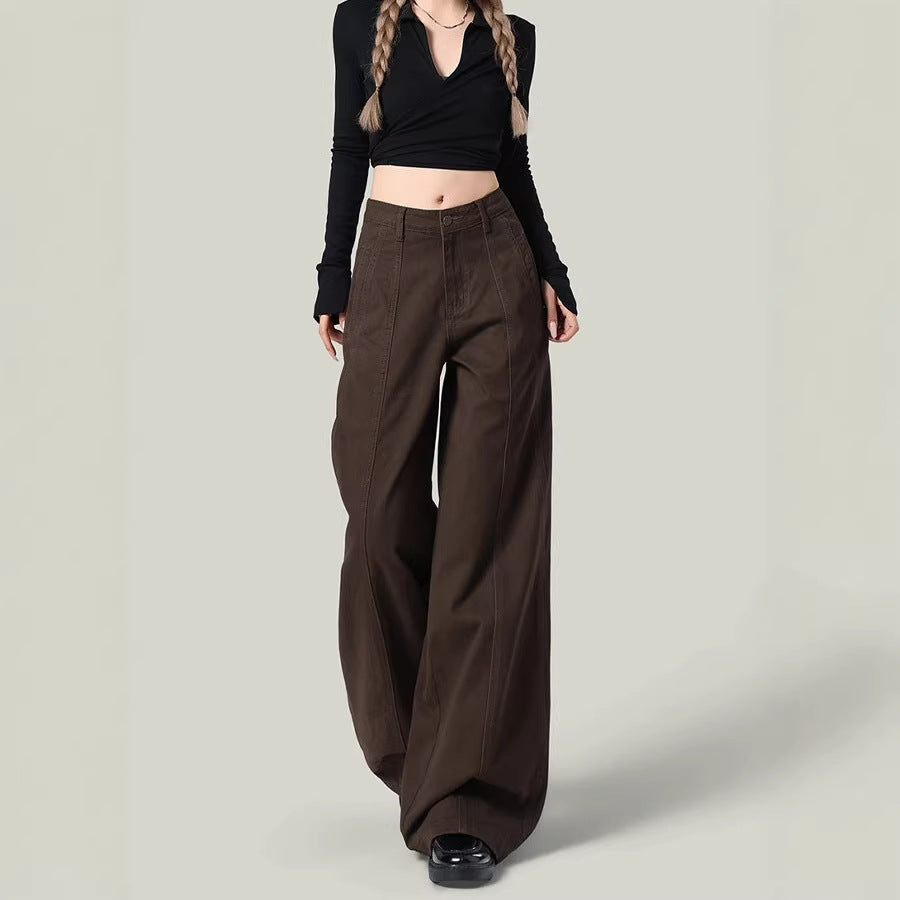 Women's Spring Loose Straight-leg Denim Wide-leg Pants
