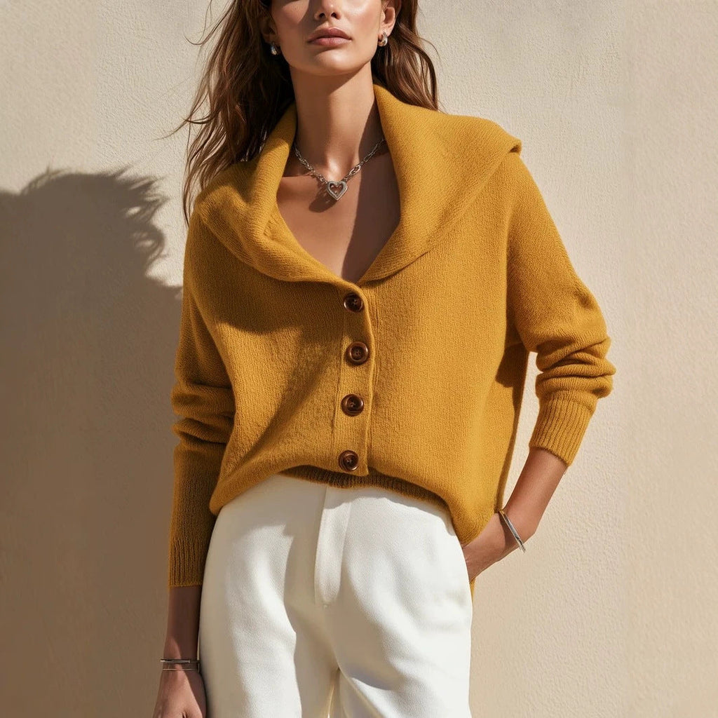 Womens New Shawl-collar Button-front Knitted Cardigan Sweater