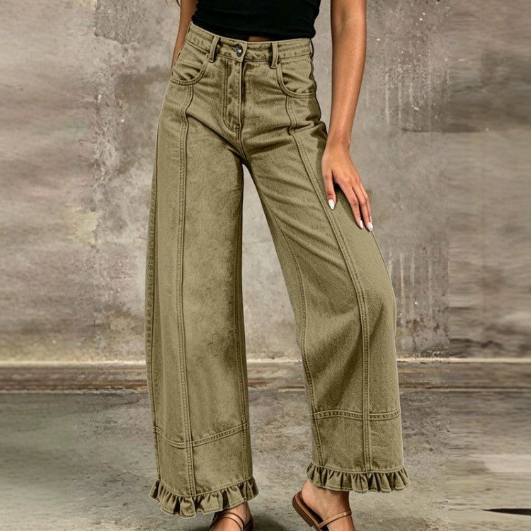 New Stylish Casual Loose-fit Wide-leg Denim Pants For Women