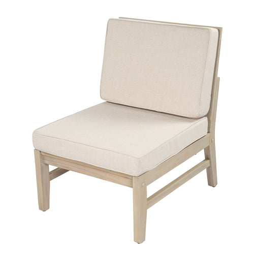 Perla Right Armless Chair in Acacia Wood