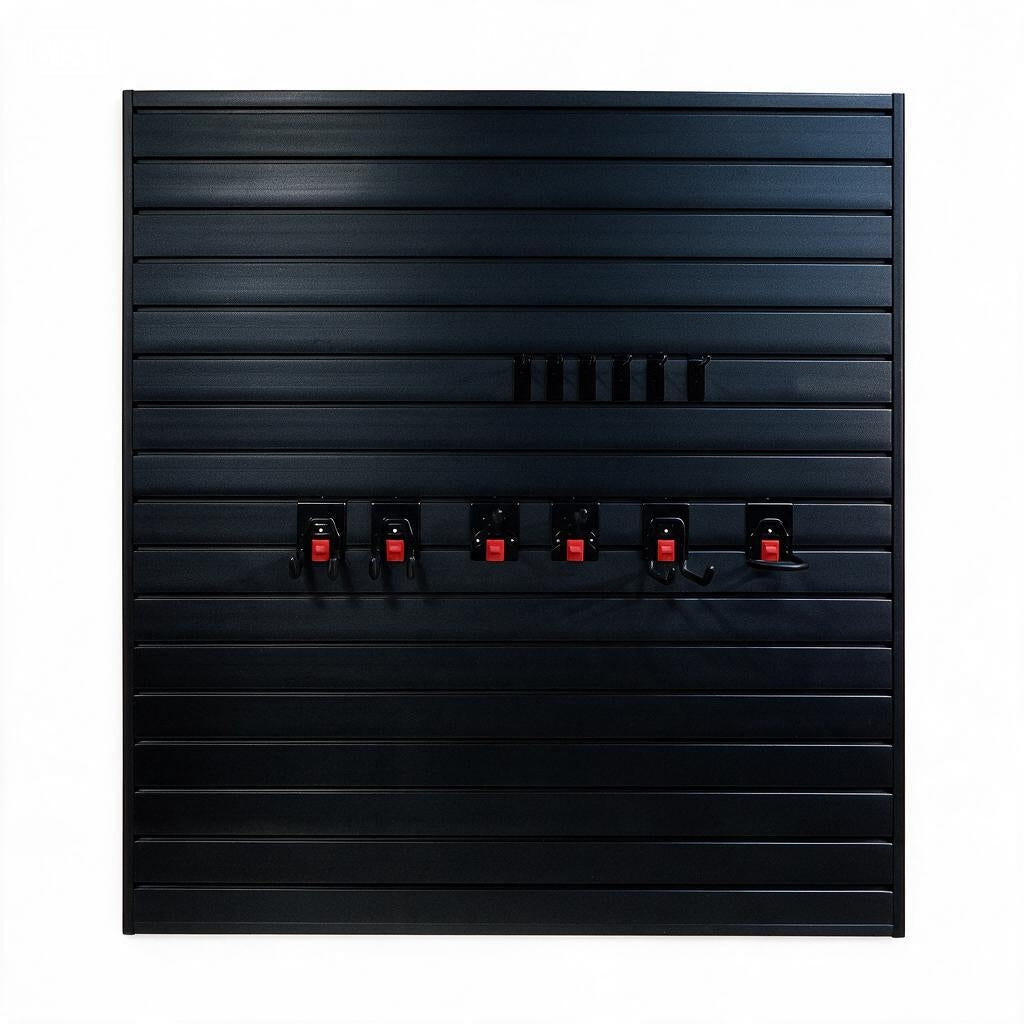 PVC Slatwall Panel Kit, 4x4ft Garage Wall Storage System