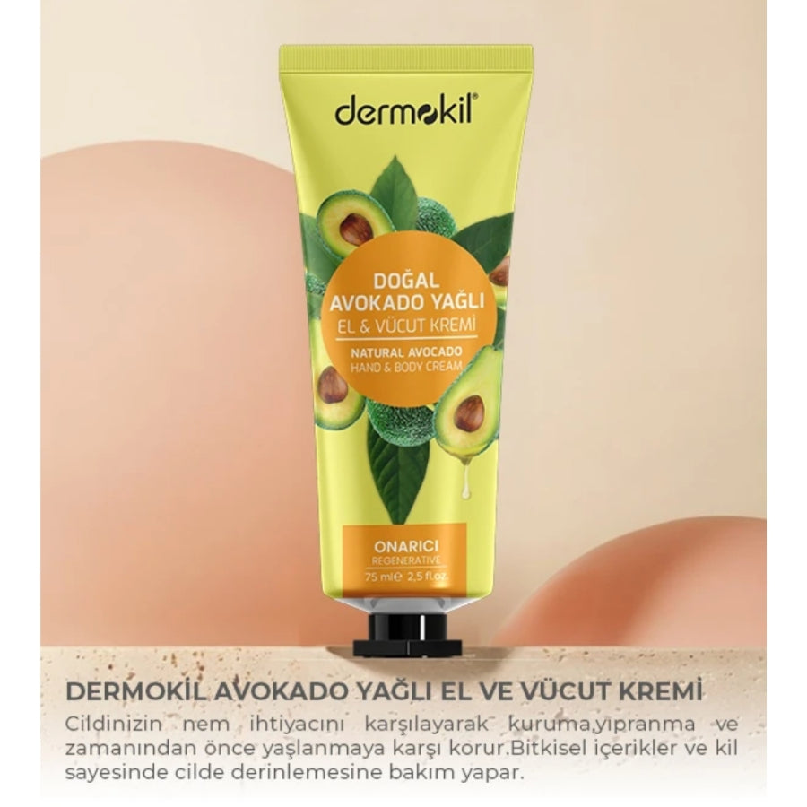 Dermokil Natural Avocado Oil Hand and Body Cream 75ml