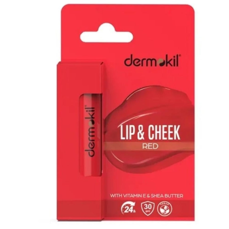 Dermokil Lip & Cheek Tint SPF 30 Red Moisturizing Balm 10ml