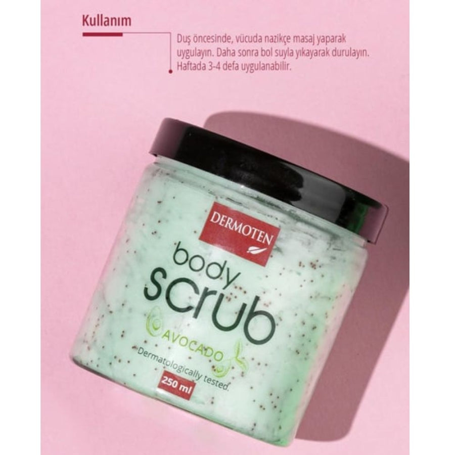 Dermoten Avocado Body Scrub for Smooth Skin 250ml