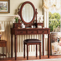 Vintage Vanity Desk with Adjustable Angle Mirror