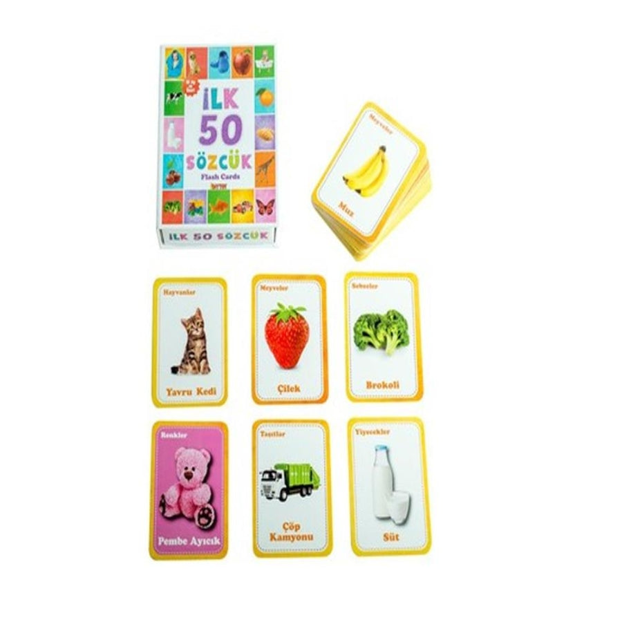 Diytoy First 50 Words Educational Flash Cards for Toddlers