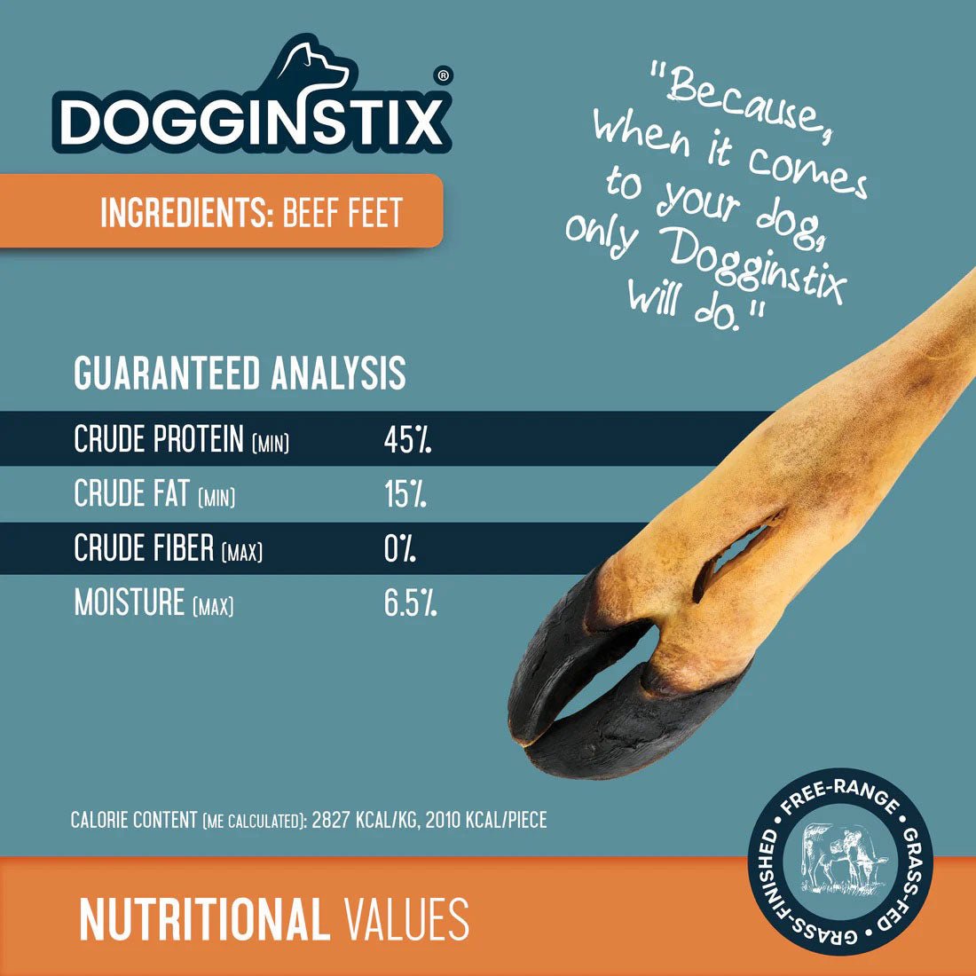 Dogginstix Beef Foot Dog Chew – Four Treats in One, Ideal for Small to Medium Dogs