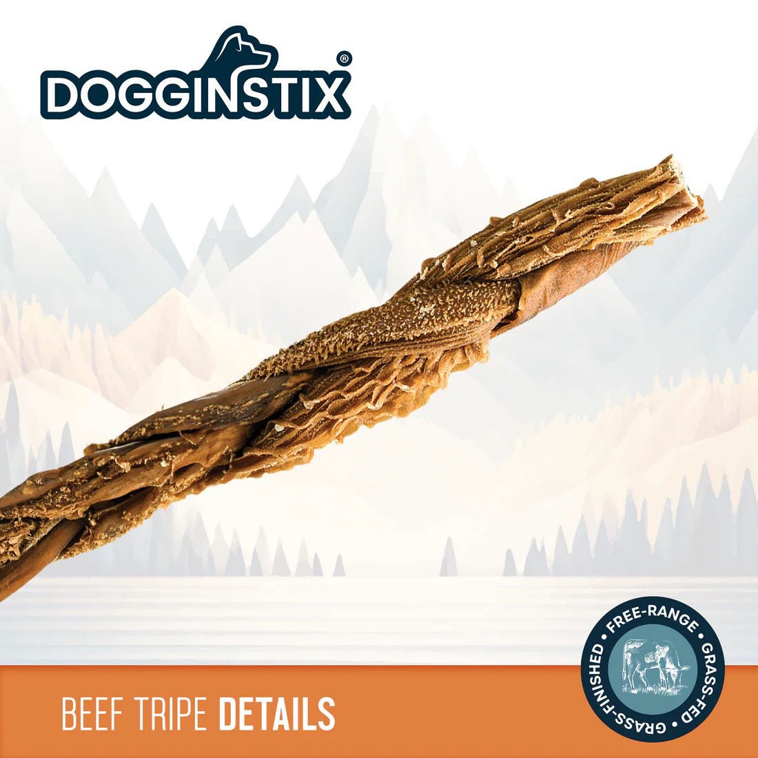 Dogginstix Braided Beef Tripe Natural Dog Chew – Digestible, Nutrient Rich, Omega 3