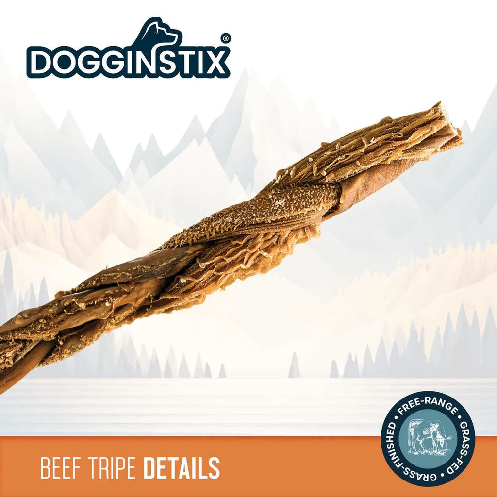 Dogginstix Braided Beef Tripe Natural Dog Chew – Digestible, Nutrient Rich, Omega 3