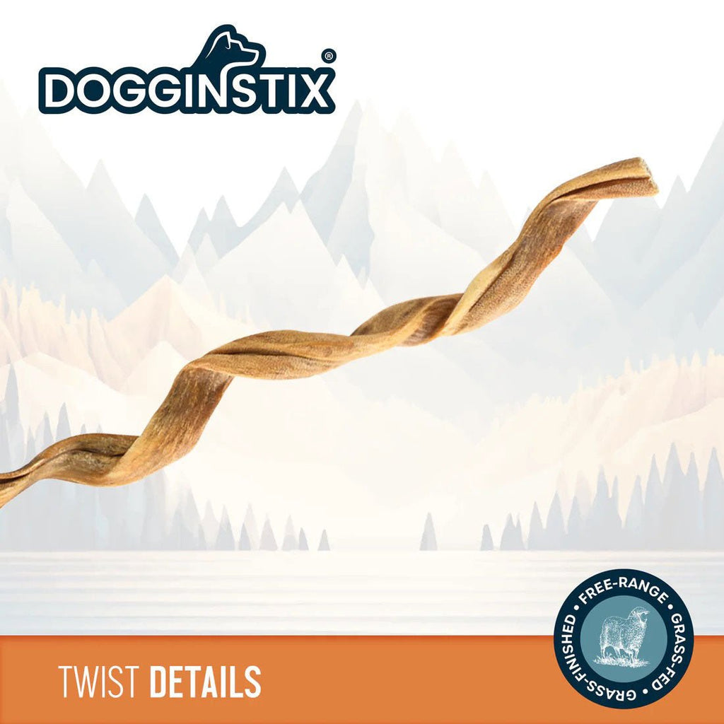 Dogginstix Braided Lamb Collagen Twist Dog Chew – Natural, Odor Free, Long Lasting