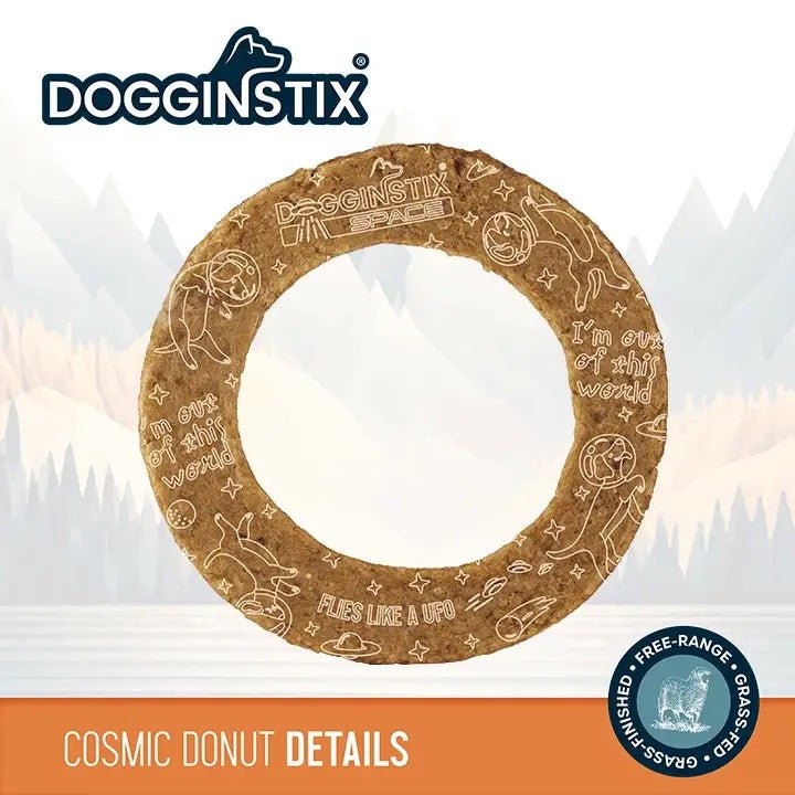 Dogginstix Lamb Collagen Cosmic Donut Dog Chew & Toy – Natural, Grass-Fed, Low Fat
