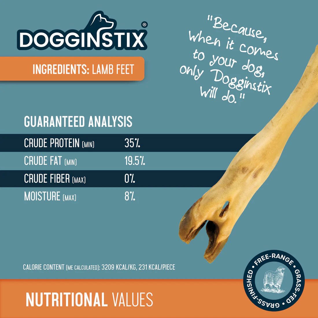 Dogginstix Lamb Foot Chew Dog Treat – Four Treats in One, Ideal for Small to Medium Dogs