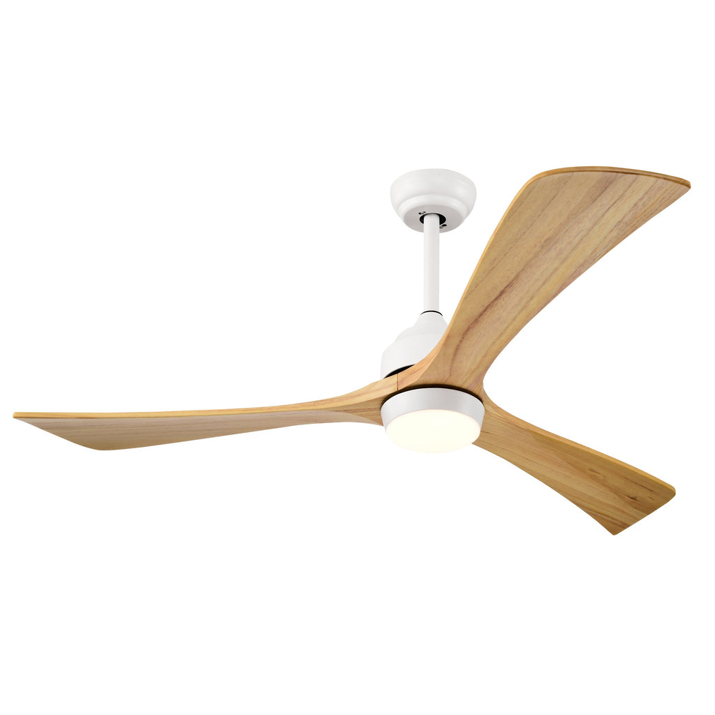 52" Solid Wood Blades Ceiling Fan with Light and Remote Control